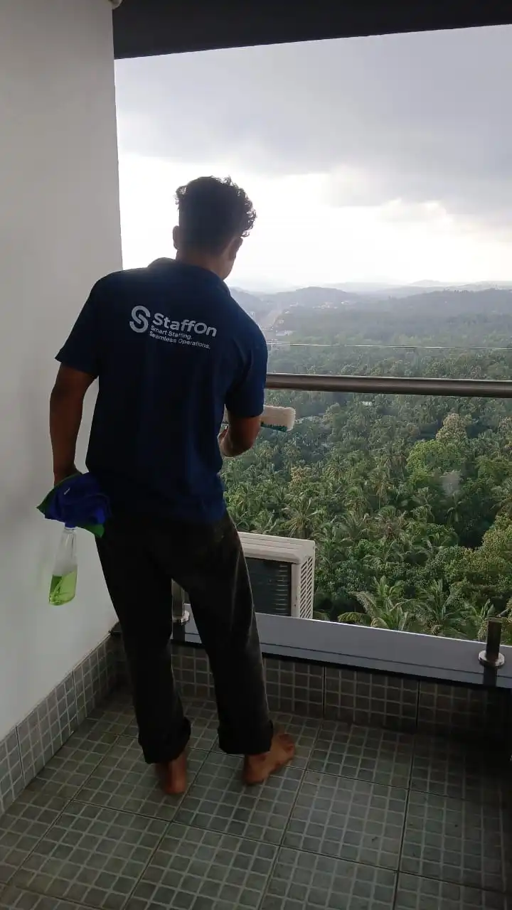 Clean surroundings, happy clients. Delivered by the trusted cleaning service in Calicut.